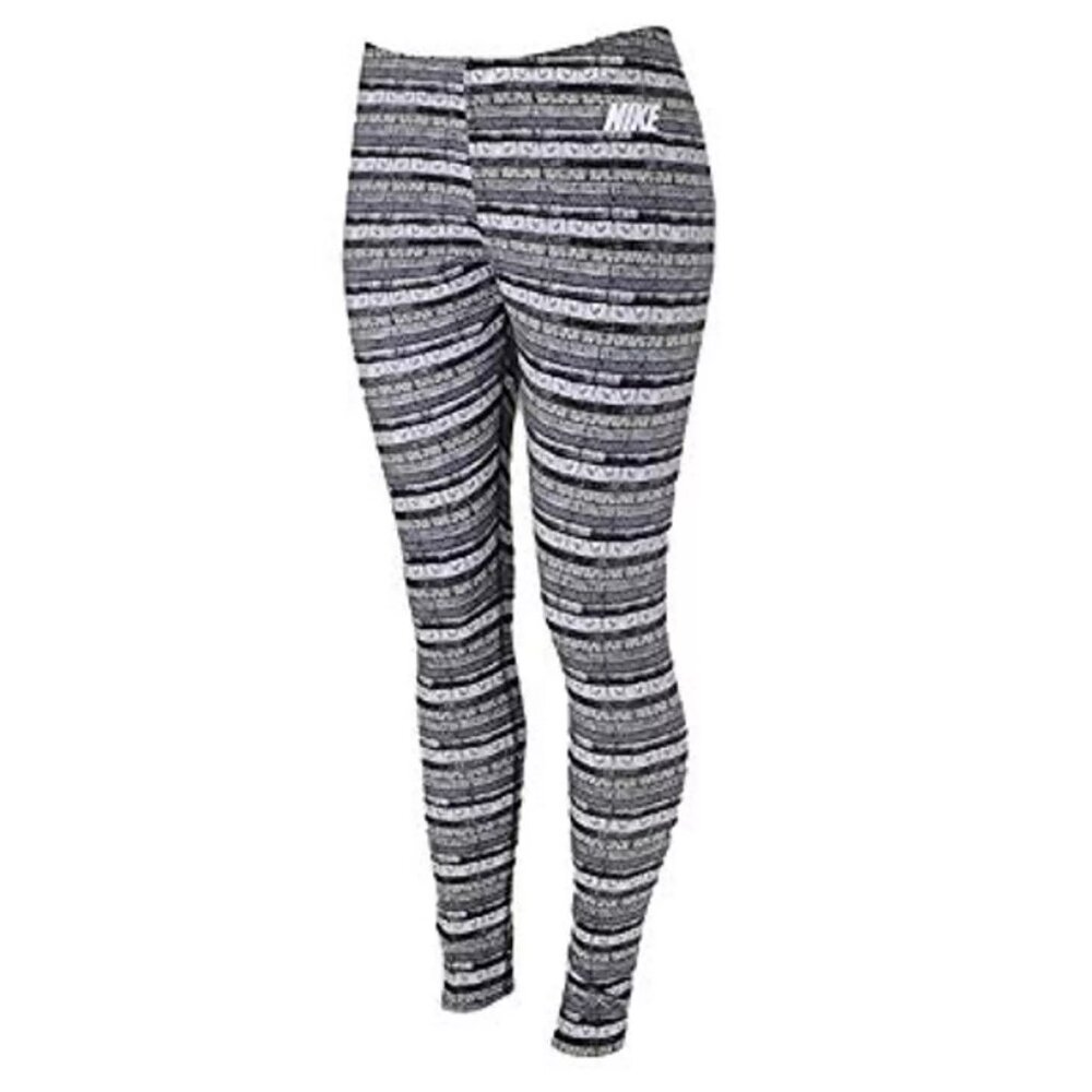 Nike Sportswear Leg-A-See Printed Leggings in Black White Women’s Size S